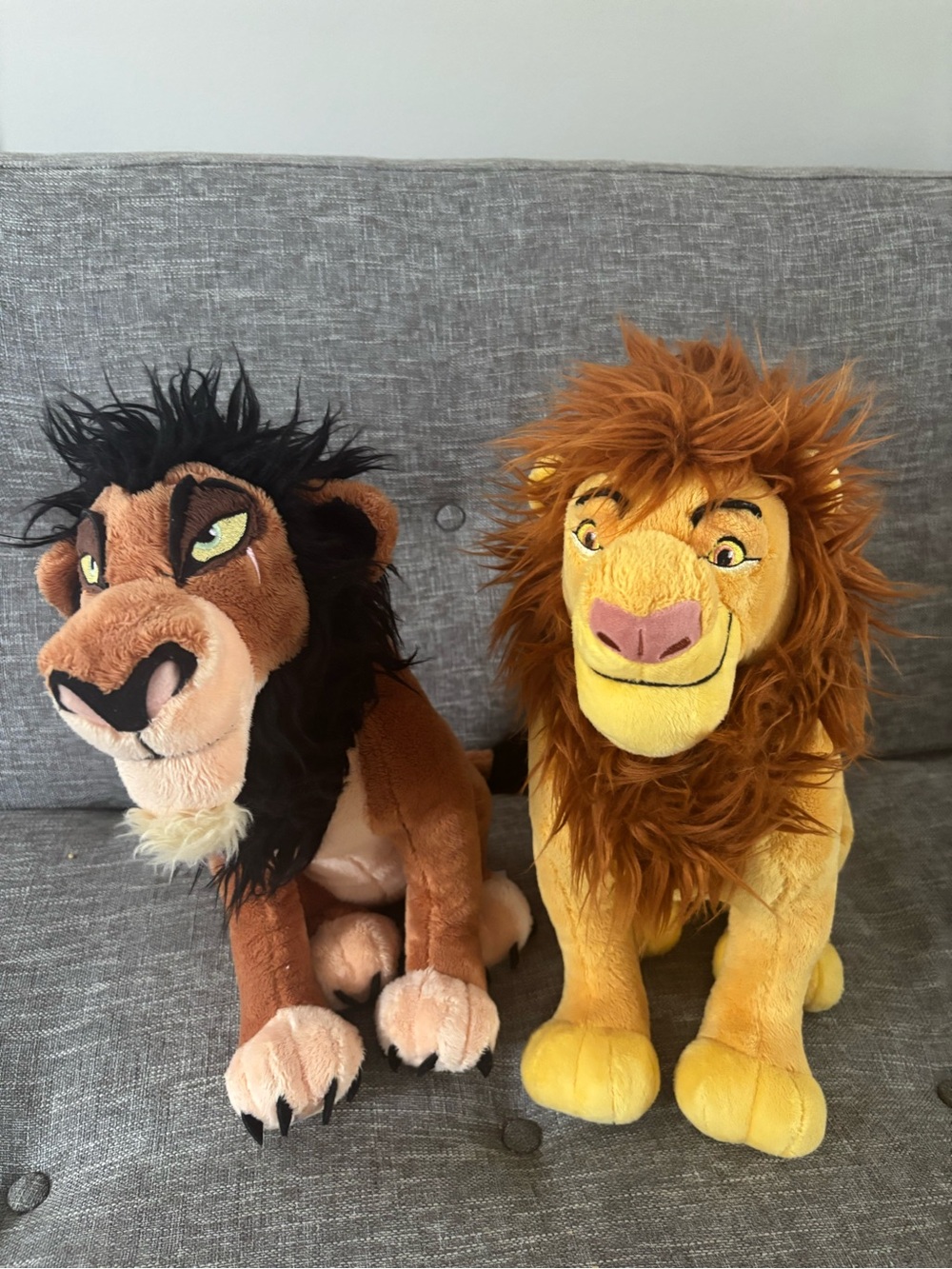 Disney Lion King Scar & Simba Plush Duo - Brown, Black & Yellow